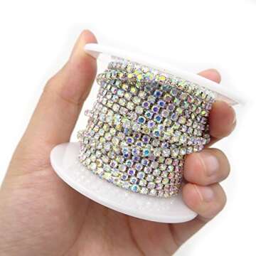 Honbay 10 Yards Rhinestone Trim for Sparkling Crafts