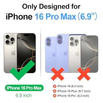 SkyEagle Compatible Magsafe 2 in 1 Detachable iPhone 16 Pro Max Wallet Case with Card Holder Women M...