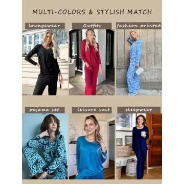 Ekouaer Women's Lounge Pajama Set with Pockets and Style