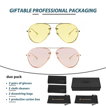 Freckles Mark Oversized Aviator Sunglasses UV400 Protection