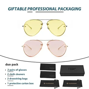 Freckles Mark Oversized Aviator Sunglasses UV400 Protection