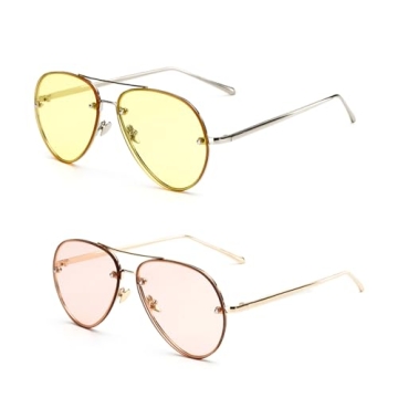 Freckles Mark Oversized Aviator Sunglasses UV400 Protection