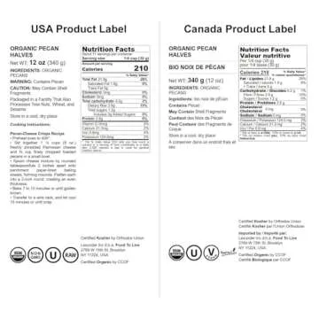 Delicious Food to Live Organic Pecan Halves for Baking