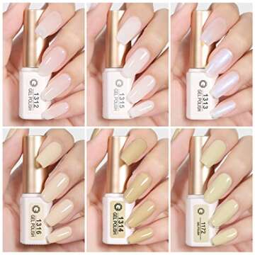 GAOY 6 Color Milky White Gel Nail Polish Set for DIY