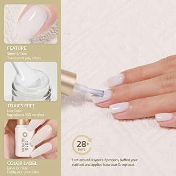 GAOY 6 Color Milky White Gel Nail Polish Set for DIY