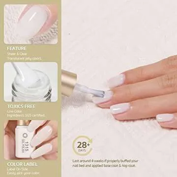 GAOY 6 Color Milky White Gel Nail Polish Set for DIY