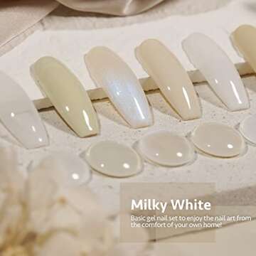 GAOY 6 Color Milky White Gel Nail Polish Set for DIY