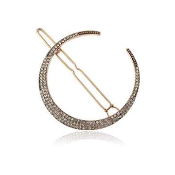 DNHCLL Moon Star Hexagram Crystal Hair Clips Set Women Lady Alloy Barrettes Hairpin Side Clip Hair A...