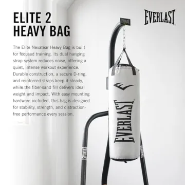 Everlast Elite 2 NevaTear 80LB Heavy Punching Bag Boxing Training