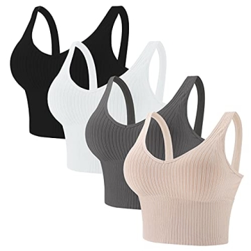 Eleplus 4-Piece Comfy Cami Bra Set for Women - Yoga, Lounge & More