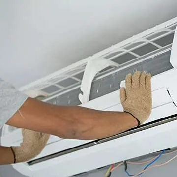 Patelai 3 Pairs Microfiber Dusting Gloves Washable Reusable Cleaning Mittens Gloves for Women(Medium,Dark Blue, Gray, Khaki)