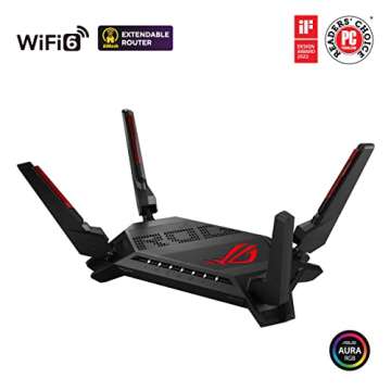 ASUS ROG Rapture WiFi 6 AX Gaming Router (GT-AX6000) Dual 2.5G WAN/LAN Ports, Quad-Core 2.0Ghz CPU, WAN Aggregation, AiMesh Compatible, Lifetime Internet Security, Instant Guard, Aura RGB