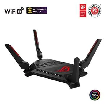 ASUS ROG Rapture WiFi 6 AX Gaming Router (GT-AX6000) Dual 2.5G WAN/LAN Ports, Quad-Core 2.0Ghz CPU, WAN Aggregation, AiMesh Compatible, Lifetime Internet Security, Instant Guard, Aura RGB