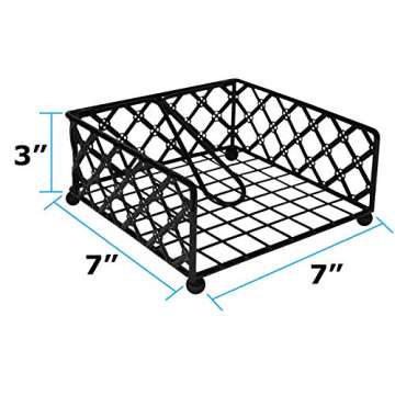 Blue Donuts Lattice Collection Napkin Holder – Napkin Holders for Tables, Dining Table Napkin Hold...