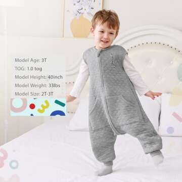HOMEAL Toddler Sleep Sack - Comfortable & Safe Sleep