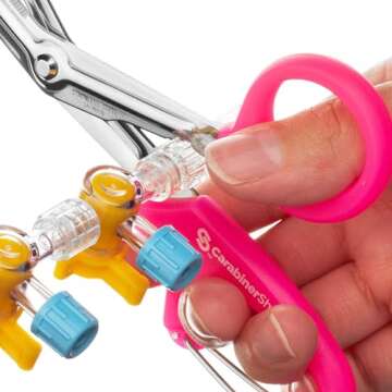 Trauma Shears with Carabiner - Stainless Steel Bandage Scissors for Surgical, EMT, EMS, Medical, Nursing, and Veterinary Use, First Aid Supplies and Accessories, 5.5-inch (Pink)