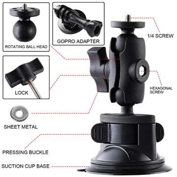360° Rotation Windshield Mount for GoPro & DJI Camera