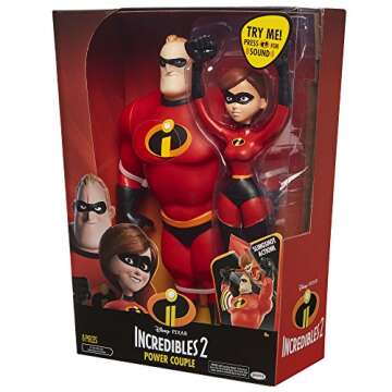 The Incredibles 2 Power Couple, Features 12" Mr. Incredible and Elastigirl Slingshot Figure