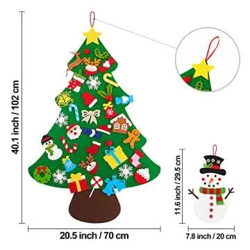 DIY Felt Christmas Tree Set with Snowman and Ornaments