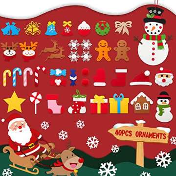 DIY Felt Christmas Tree Set with Snowman and Ornaments