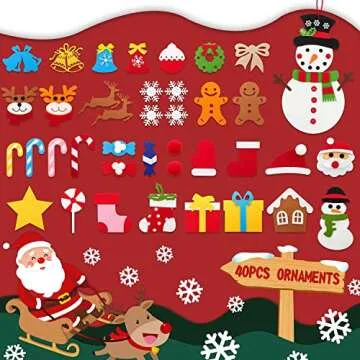 DIY Felt Christmas Tree Set with Snowman and Ornaments