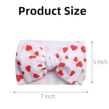 KIDOCHEESE Valentine’s Day Headbands Big Baby Bows Love Heart Headbands Oversized Hairbands Hair A...