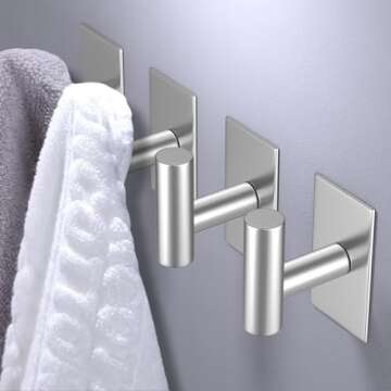 Stylish VAEHOLD Adhesive Wall Towel Hooks - Heavy Duty Waterproof Holder