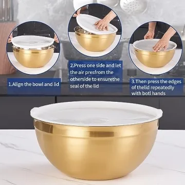 Moxinox Gold Stainless Steel Mixing Bowls Set - 7-Piece