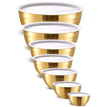 Moxinox Gold Stainless Steel Mixing Bowls Set - 7-Piece