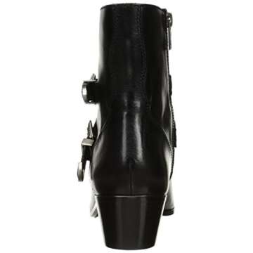 FRYE Women's Ellen Buckle Short Western Boot, Black, 9.5 M US