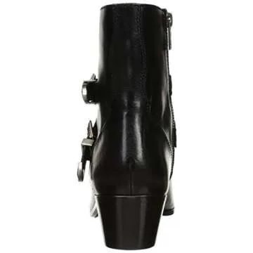 FRYE Women's Ellen Buckle Short Western Boot, Black, 9.5 M US