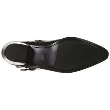 FRYE Women's Ellen Buckle Short Western Boot, Black, 9.5 M US