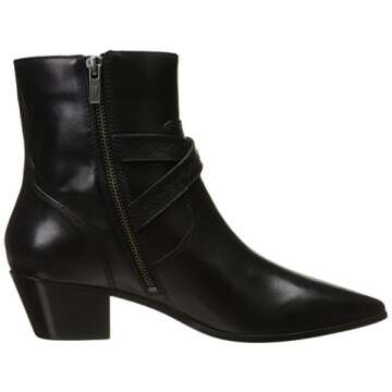 FRYE Women's Ellen Buckle Short Western Boot, Black, 9.5 M US