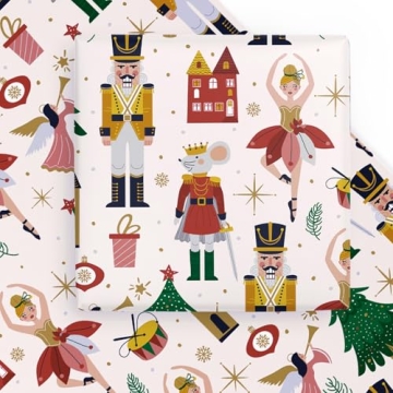 Nutcracker Christmas Wrapping Paper Sheets - 6 Pack