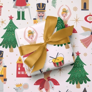 Nutcracker Christmas Wrapping Paper Sheets - 6 Pack
