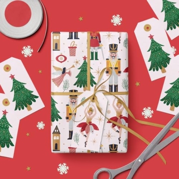 Nutcracker Christmas Wrapping Paper Sheets - 6 Pack