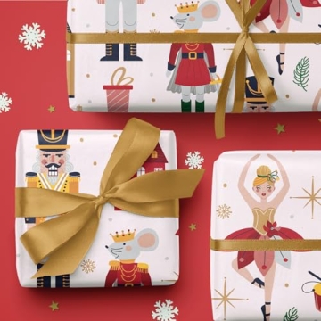 Nutcracker Christmas Wrapping Paper Sheets - 6 Pack