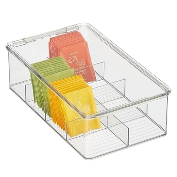 mDesign Plastic Kitchen Organiser with 8 Compartments