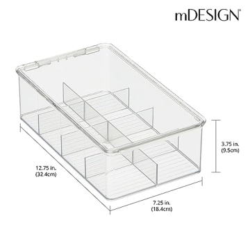 mDesign Plastic Kitchen Organiser with 8 Compartments