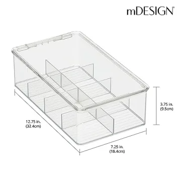 mDesign Plastic Kitchen Organiser with 8 Compartments