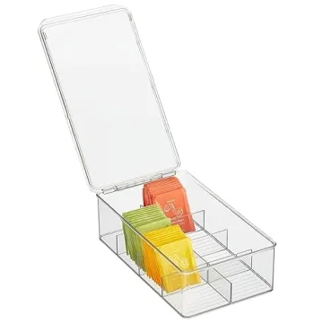 mDesign Plastic Kitchen Organiser with 8 Compartments