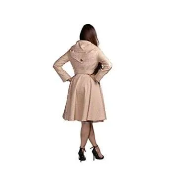 AB Butter Women's Hourglass Shape Classic Double Breasted Coat Peacoat Jacket Trendy Winter Fashion - Pink