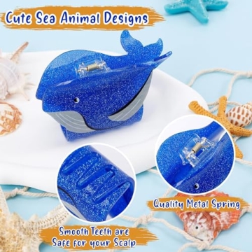 Sea Animals Hair Claw Clips Set Ocean-Themed Accessories