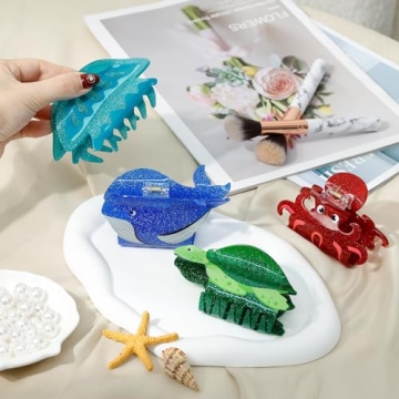 Sea Animals Hair Claw Clips Set Ocean-Themed Accessories