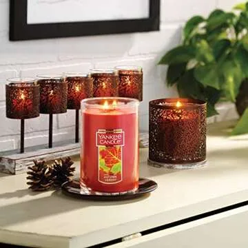Yankee Candle Autumn Leaves Scented, Classic 22oz Large Tumbler 2-Wick Candle, Over 75 Hours of Burn Time
