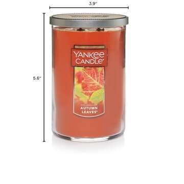 Yankee Candle Autumn Leaves Scented, Classic 22oz Large Tumbler 2-Wick Candle, Over 75 Hours of Burn Time