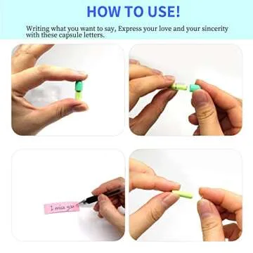 Yamahiko Capsule Letters Message in a Glass Bottle, 50PCS Cute Capsule Note Messages Pills for Boyfriend/Girlfriend, Love Capsule Letter Message for Anniversary Birthday Valentines Mother's Day