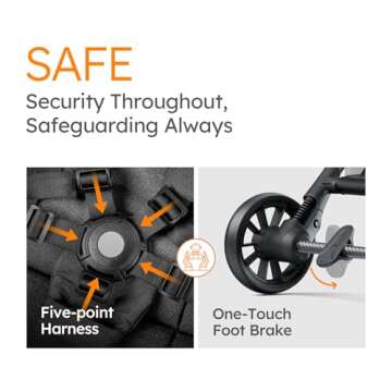 Lightweight Baby Strollers for Airplane, Ultra-Compact Travel Stroller, Light & Strong Portable Toddler Stroller with Carbon Fiber Frame and UPF 50+ Waterproof Fabric, Only 9.9 lbs, Grey