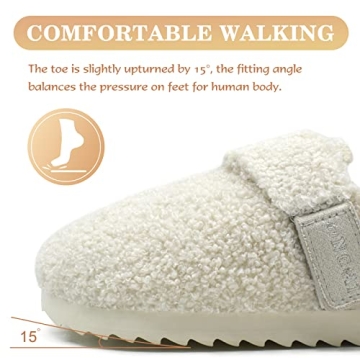 ONCAI Womens Fluff Slippers with Soft Sherpa and Rubber Soles