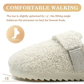 ONCAI Womens Fluff Slippers with Soft Sherpa and Rubber Soles